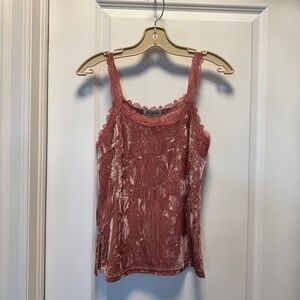Paparazzi Pink Crushed Velvet Stretch Camisole size Small NWOT